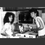 The joys of cooking with The Plastic Bastards: Ned Nugent flamb&eacute;s lunch while Will Wonkers stands by with a bottle of Flavortown