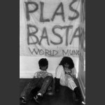 Two men and a banner