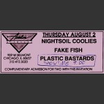 Invitation for The Avalon, 2 August 1990. Third on the bill, behind Nightsoil Coolies and Fake Fish.